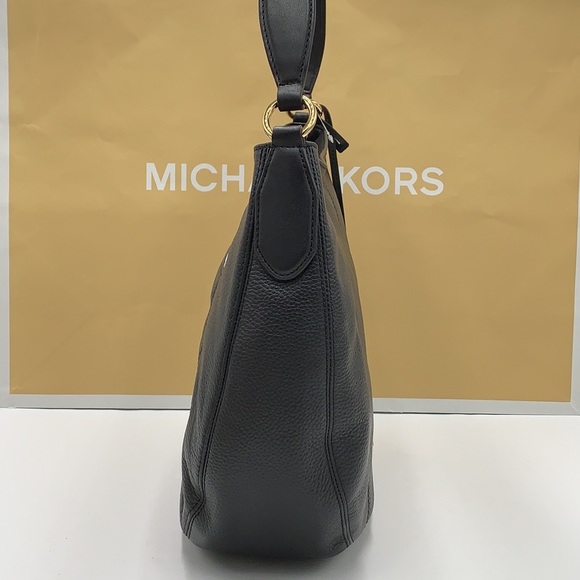 MICHAEL KORS BROOKE LARGE HOBO SHLDR LEATHER BLACK COLOR - Picture 7 of 16